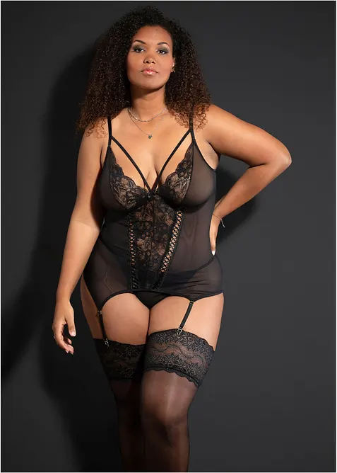 Top porte-jarretelles et string (ens. 2 pces), bonprix