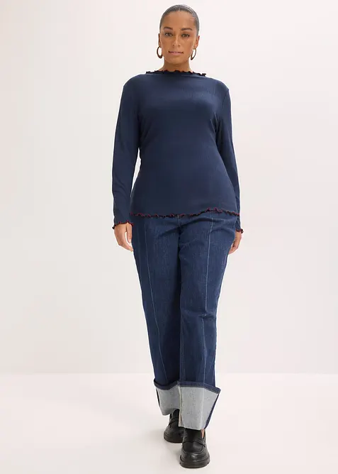 Geripptes Langarmshirt, bonprix