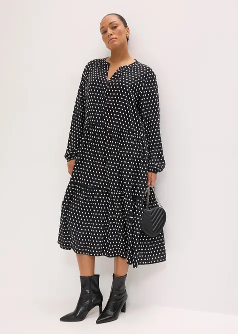 Midikleid aus flie&szlig;ender Viskose, bonprix