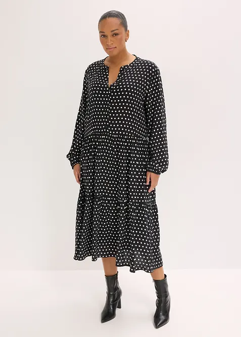 Midikleid aus flie&szlig;ender Viskose, bonprix