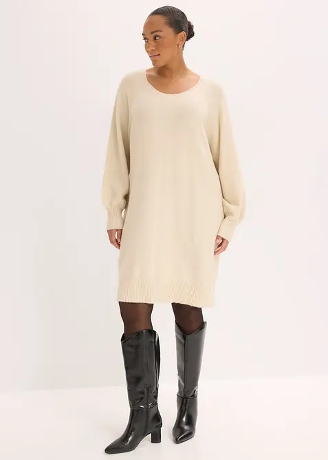 Robe courte en maille, bonprix