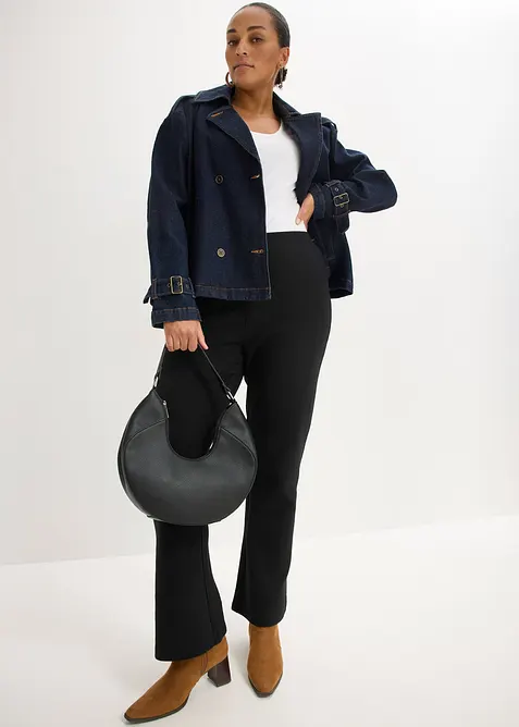 Pantalon en jersey effet froiss&eacute;, bonprix