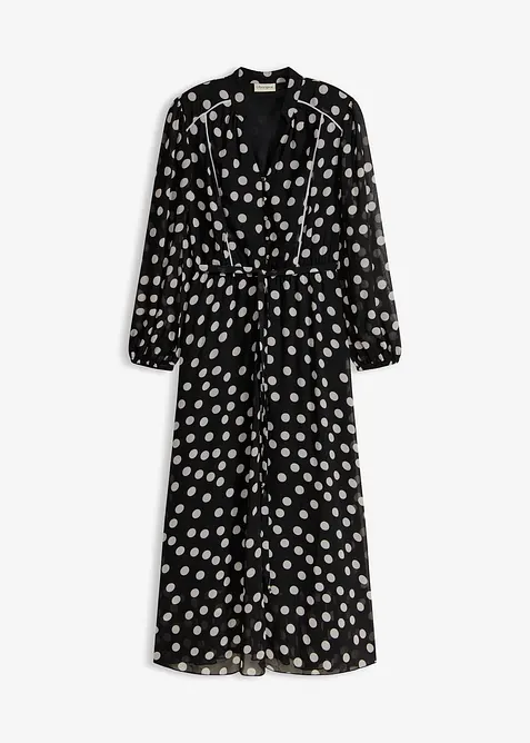 Chiffonkleid mit Kontrast-Pipings, bonprix