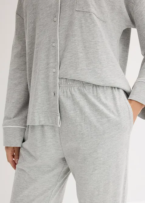 Pyjama mit Viskose und Knopfleiste, bonprix