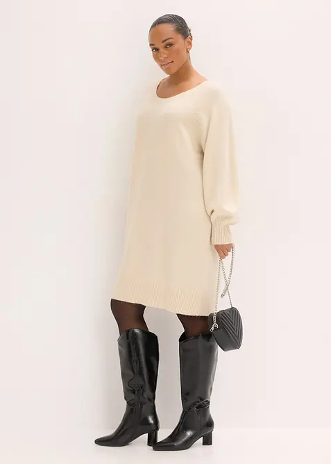 Robe courte en maille, bonprix