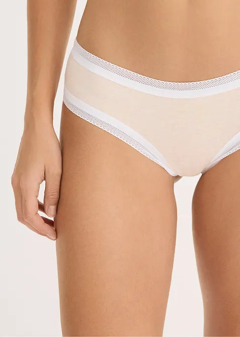 Brazilslip gerippt mit Spitze (4er Pack), bonprix