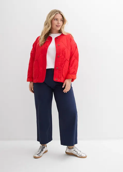 Weite Hose aus reiner Baumwolle, High Waist, bonprix