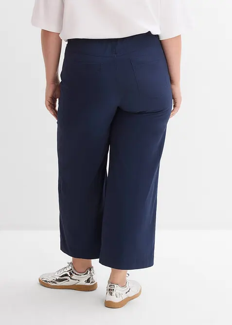 Weite Hose aus reiner Baumwolle, High Waist, bonprix