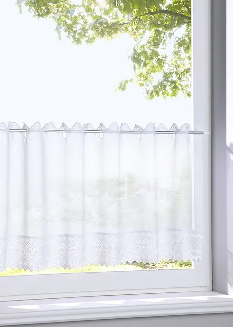 Scheibengardine mit bestickter Kante, bonprix