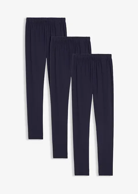 Lot de 3 leggings en coton extensible, bonprix