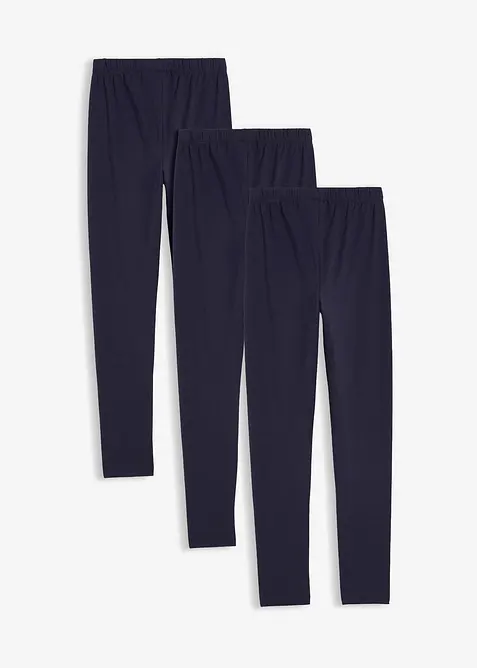 Lot de 3 leggings en coton extensible, bonprix
