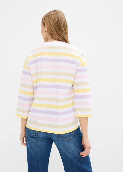 Slub-Shirt aus Bio-Baumwolle, 3/4 Arm, bonprix