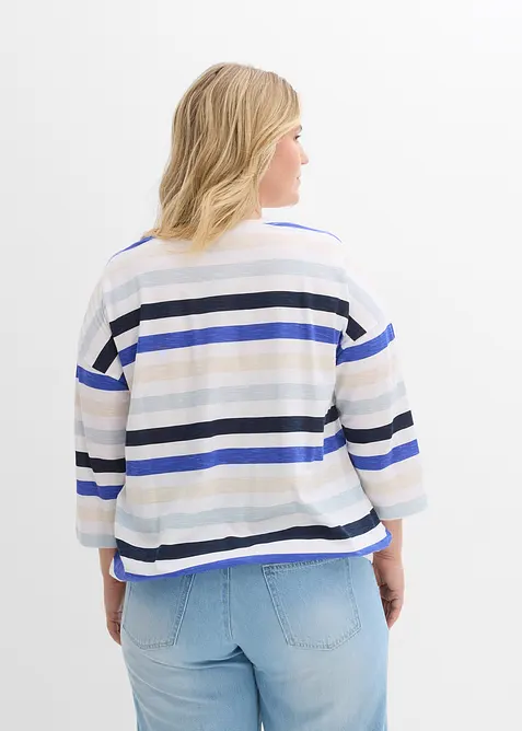 Slub-Shirt aus Bio-Baumwolle, 3/4 Arm, bonprix