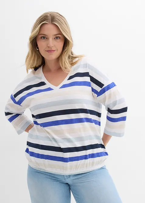 Slub-Shirt aus Bio-Baumwolle, 3/4 Arm, bonprix