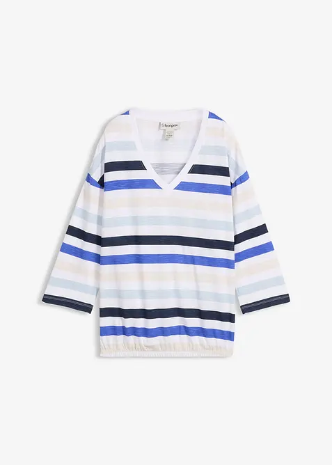 Slub-Shirt aus Bio-Baumwolle, 3/4 Arm, bonprix