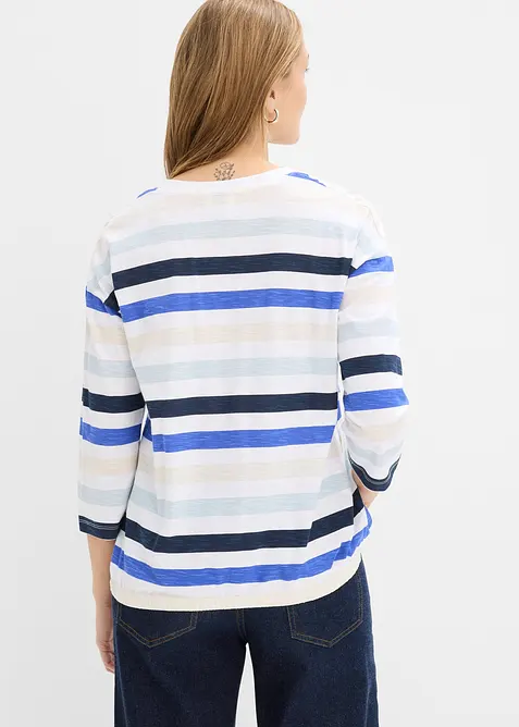 T-shirt en coton flamm&eacute;, manches 3/4, bonprix