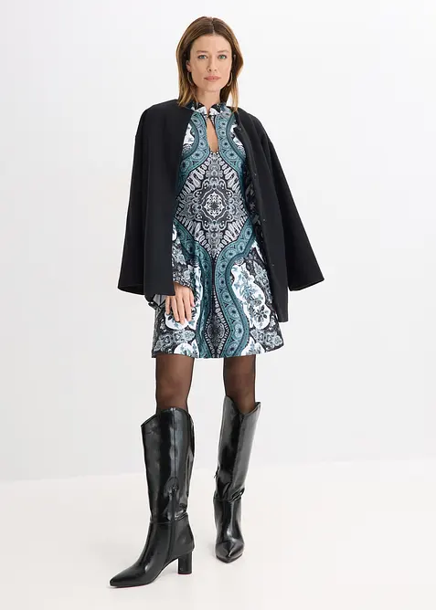 Jerseykleid mit Stehkragen und Volant-&Auml;rmel, bonprix