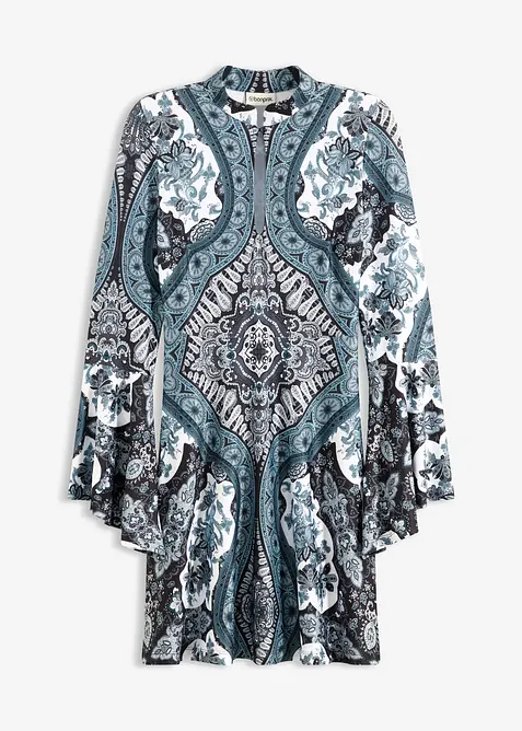 Jerseykleid mit Stehkragen und Volant-&Auml;rmel, bonprix