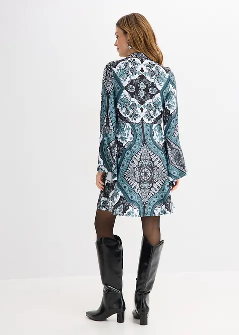 Jerseykleid mit Stehkragen und Volant-&Auml;rmel, bonprix