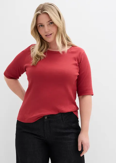 Rippshirt mit reiner Bio-Baumwolle (2er Pack), bonprix