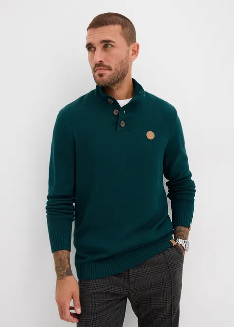 Troyer-Pullover aus weichem Baumwollmix, bonprix