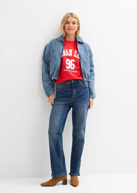 Jean ample et droit, taille haute, bonprix