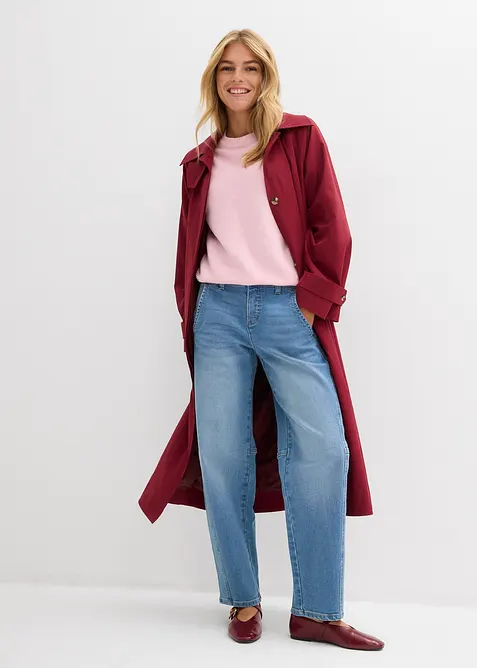 Jean barrel taille mi-haute, bonprix