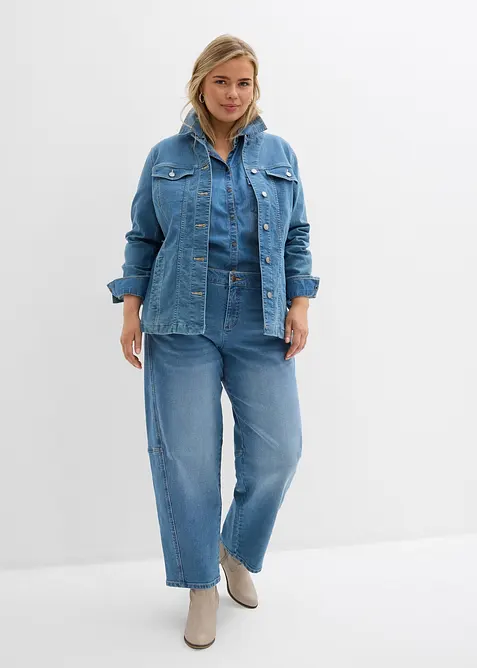 Jean barrel taille mi-haute, bonprix