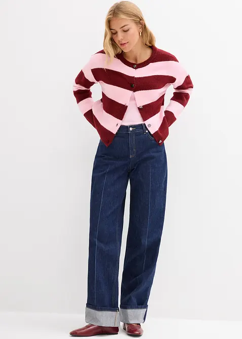 Jean droit loose taille mi-haute, long, bonprix