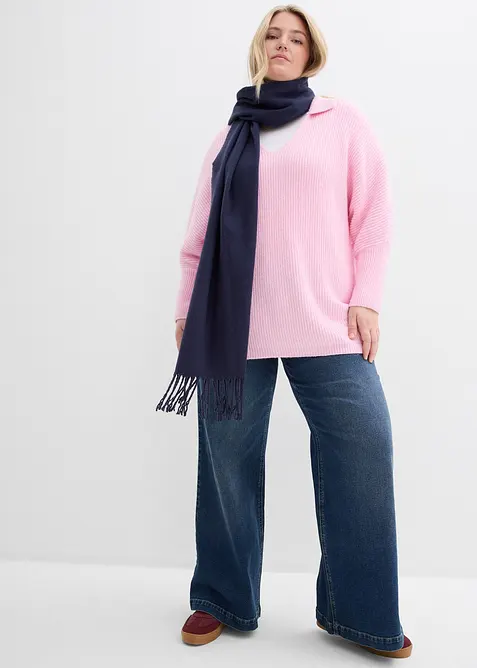 Oversize-Pullover mit Polokragen, bonprix