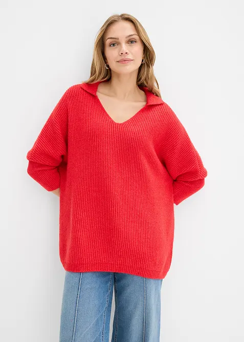 Oversize-Pullover mit Polokragen, bonprix