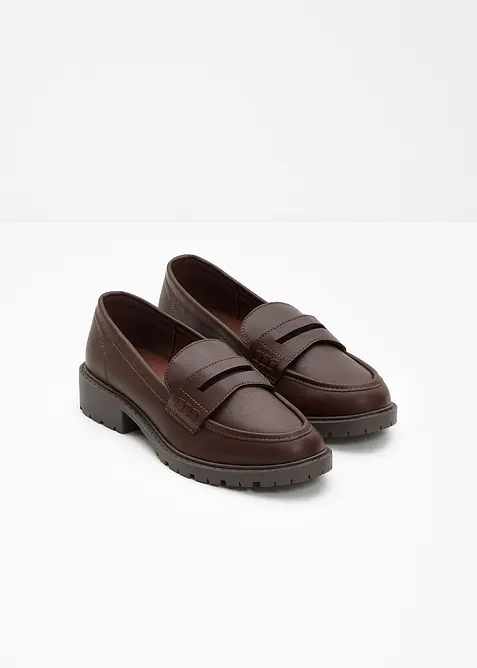 Mocassins &agrave; semelle crant&eacute;e, bonprix