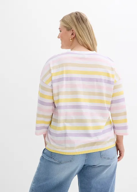 Slub-Shirt aus Bio-Baumwolle, 3/4 Arm, bonprix