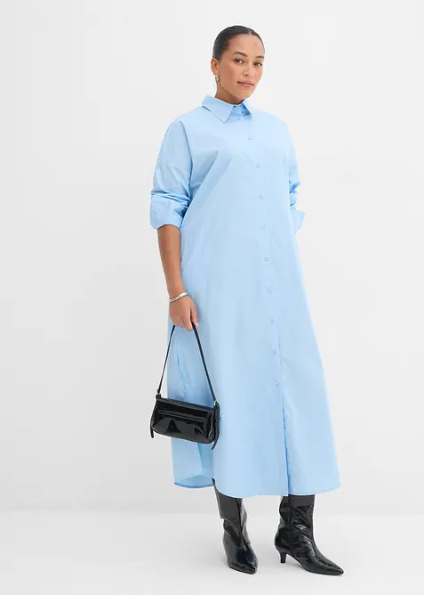 Hemdblusenkleid aus reiner Baumwolle, bonprix