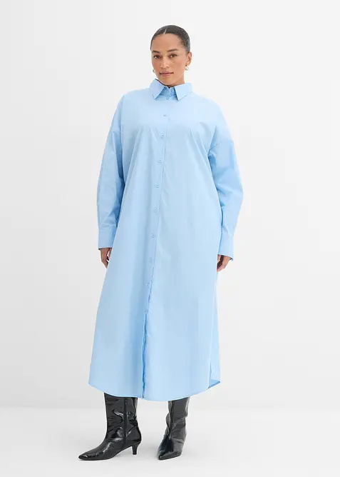 Hemdblusenkleid aus reiner Baumwolle, bonprix