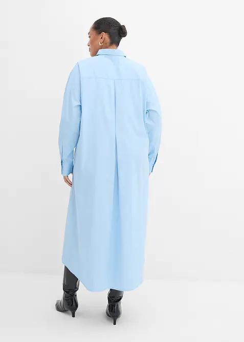 Hemdblusenkleid aus reiner Baumwolle, bonprix