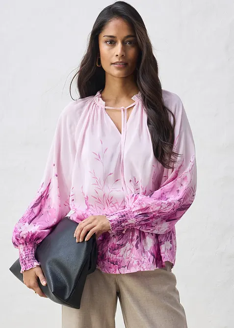 Bluse mit Seidenanteil, bonprix