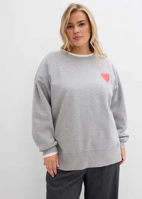 Sweat-shirt oversize en coton, bonprix