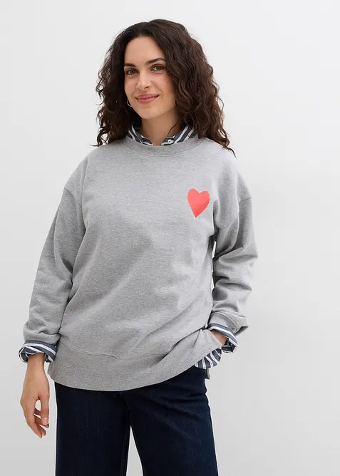 Sweat-shirt oversize en coton, bonprix