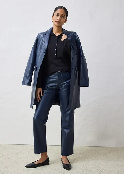 Polo-Pullover mit Seidenanteil, bonprix