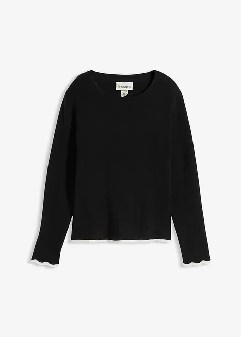 Strickshirt mit Kontrastsaum, bonprix