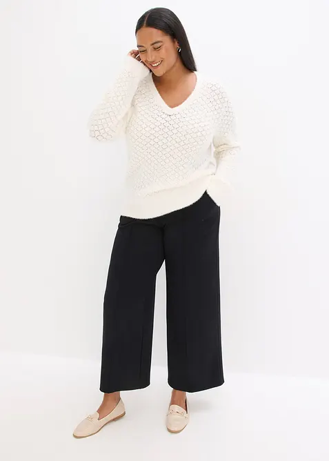 Ajour-Pullover mit Federgarn, bonprix