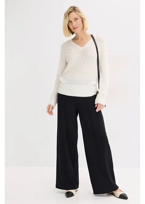 Ajour-Pullover mit Federgarn, bonprix