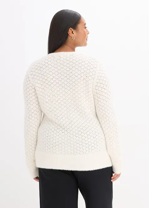 Ajour-Pullover mit Federgarn, bonprix