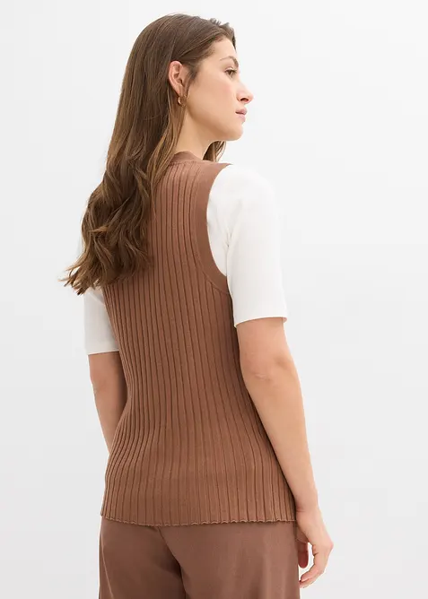 Gerippte Strickweste, bonprix