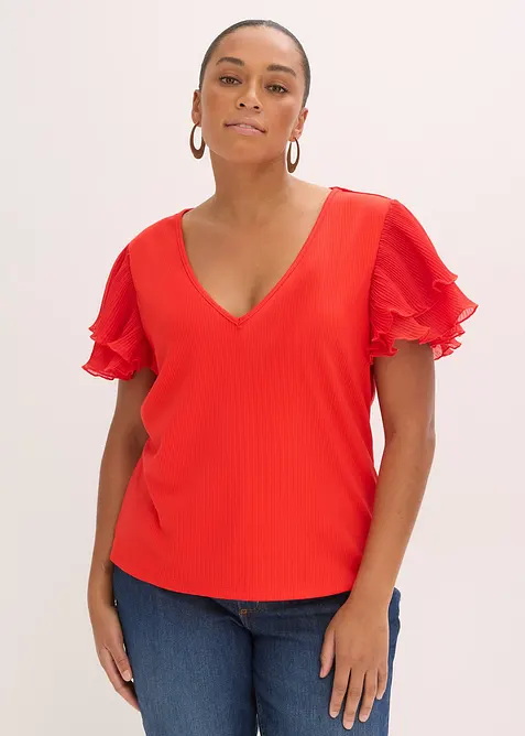 Shirt mit Volants, bonprix