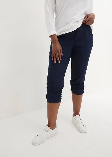 Corsaire &agrave; empi&egrave;cement taille confortable et fronces, bonprix