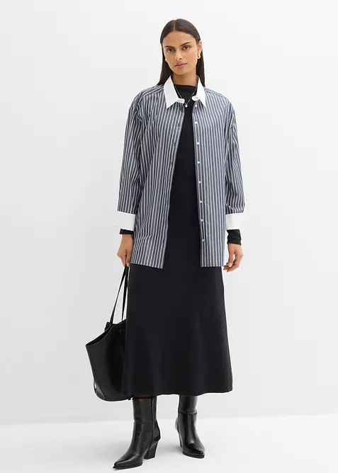 Feinstrick-Maxikleid mit Kaschmiranteil, bonprix