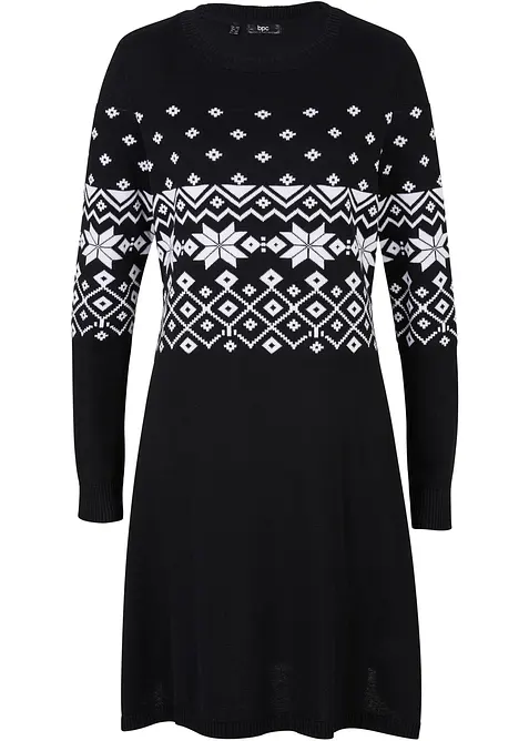 Robe en maille &agrave; motif norv&eacute;gien, bonprix