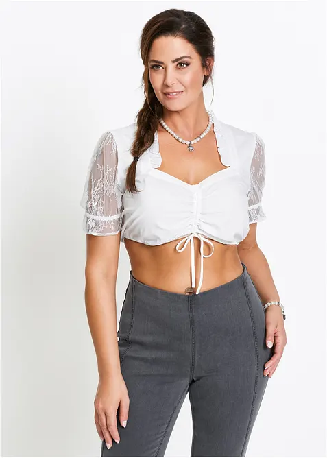 Dirndlbluse mit Spitzen&auml;rmeln, bonprix